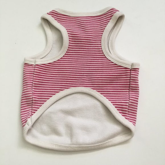 Dog Clothes Vintage Style Red/White Striped Tank Size Medium - Picture 3 of 7